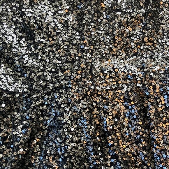 V neck silver sequin cami with flared waist, going out night out party new years - Picture 4 of 8